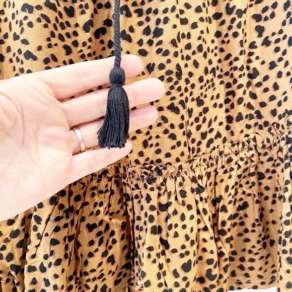 cotton On Leopard Print Ruffle skirt with tassels - Picture 3 of 4